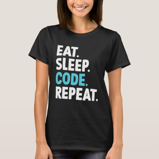 T-shirt Programmeur de codage de répétition du code de vei (Devant)