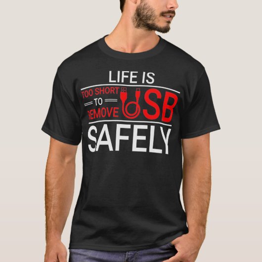 T-shirt Programmeur de codage nouveauté Supprimer USB en t (Devant)