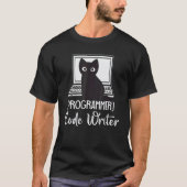 T-shirt Programmeur de code écrivain Chat de programmation (Devant)