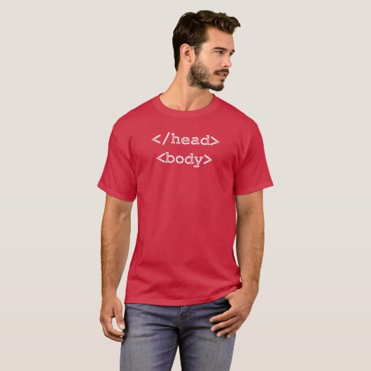 T-shirt Programmeur développeur HTML Corps de tête (Devant entier)
