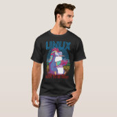T-shirt Programmeur Geek de Linux Gamer Penguin Root Party (Devant entier)
