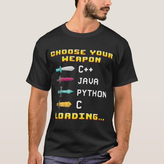 T-shirt Programmeur Geek Java C Python Informatique Nerd (Devant)