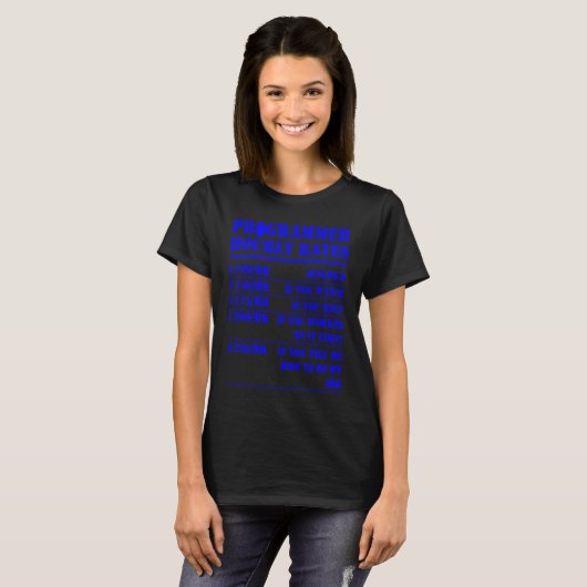 T-shirt Programmeur Horaire Notation IT Support Coder Trav (Devant entier)