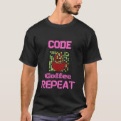 T-shirt programmeur informaticien codage tech rose (Devant)