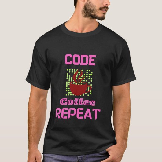 T-shirt programmeur informaticien codage tech rose (Devant)