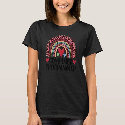 T-shirt Programmeur informatique Rainbow Men Leopard Rainb (Devant)