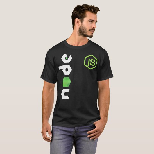 T-shirt Programmeur JavaScript JS Node tee PC Developers (Devant entier)