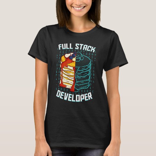 T-shirt Programmeur Web Coder Pancake pour développeurs de (Devant)
