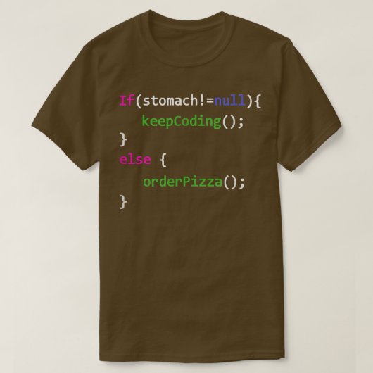 T-shirt Programmeurs Mode De Commande Pizza 26684839 (Design devant)