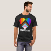 T-shirt Progrès Fierté Arc-en-ciel Inclusivité Coeur Omn (Devant entier)
