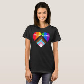 T-shirt Progrès Fierté Coeur Drapeau L'amour n'a aucune li (Devant entier)