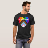 T-shirt Progrès Fierté Coeur Drapeau Nous sommes tous huma (Devant entier)