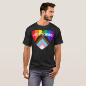 T-shirt Progrès Fierté Coeur Drapeau Questin (Devant entier)