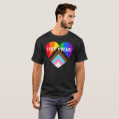 T-shirt Progrès Fierté Coeur Drapeau Restez fier (Devant entier)