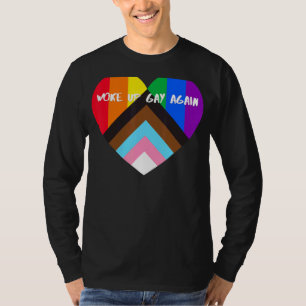 T-shirt Progrès Fierté Coeur Drapeau Se réveille Gay à nou