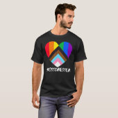 T-shirt Progrès Fierté Drapeau Coeur Inclusivité Crossdres (Devant entier)