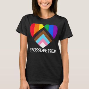 T-shirt Progrès Fierté Drapeau Coeur Inclusivité Crossdres