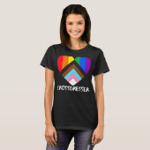 T-shirt Progrès Fierté Drapeau Coeur Inclusivité Crossdres (Devant entier)