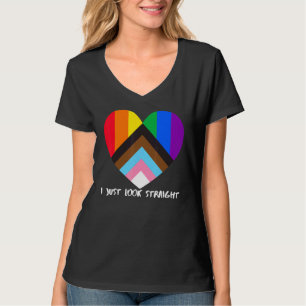 T-shirt Progrès Fierté Drapeau Coeur Inclusivité Je ne reg