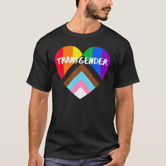 T-shirt Progrès Fierté Indicateur Coeur Inclusivité Transg (Devant)