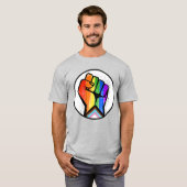 T-SHIRT PROGRÈS LGBTQ FISTE RÉSISTANCE FIERTE (Devant entier)
