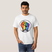 T-SHIRT PROGRÈS LGBTQ FISTE RÉSISTANCE FIERTE (Devant entier)