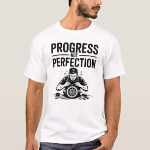 T-shirt Progrès non perfection illustration mécanique