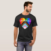 T-shirt Progrès Pride Coeur Drapeau Gays Bash Retour (Devant entier)