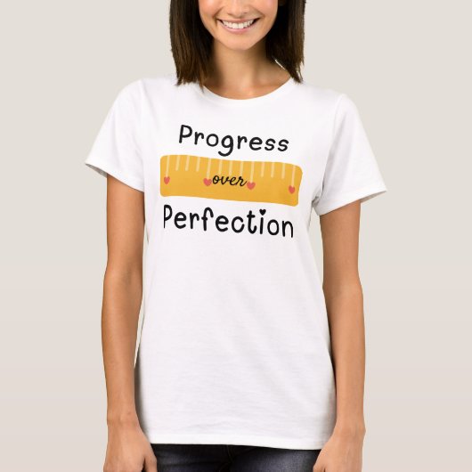 T-shirt Progrès sur la perfection enseignant (Devant)