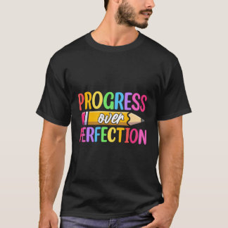 T-shirt Progrès Sur La Perfection Retour À L'École Vintage