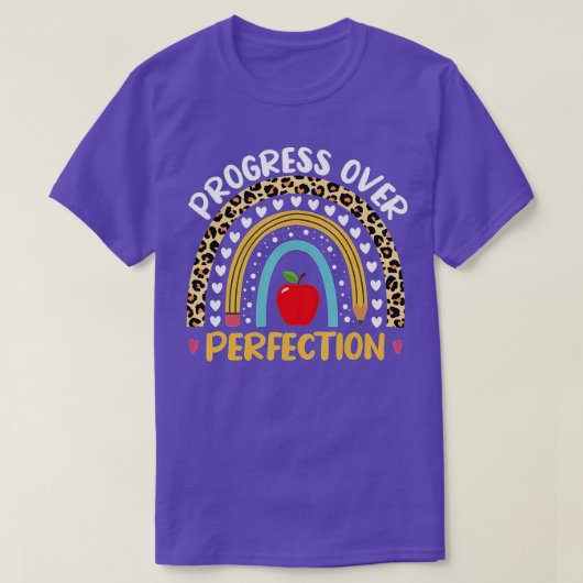 T-shirt Progrès sur l'enseignant motivationnel (125) (Design devant)