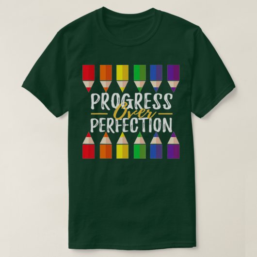 T-shirt Progrès sur l'enseignant motivationnel (45) (Design devant)