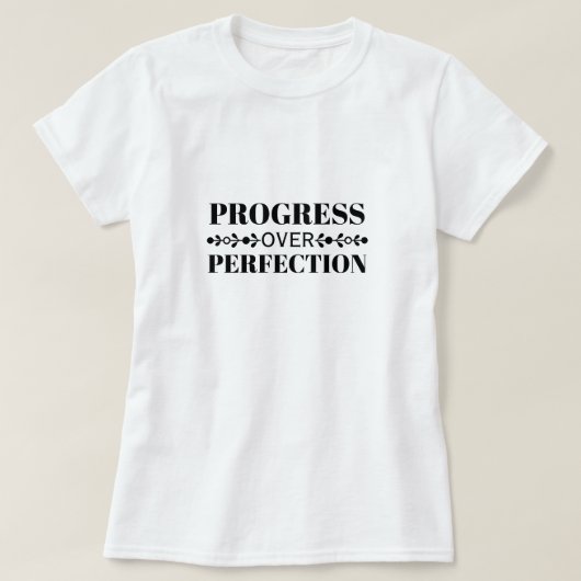 T-shirt Progress Over Perfection Motivation Mindful Growth (Design devant)