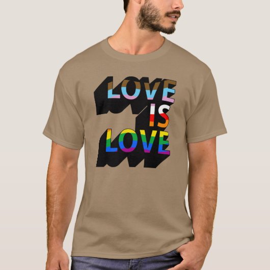 T-Shirt Progress Pride Love is Love (Devant)