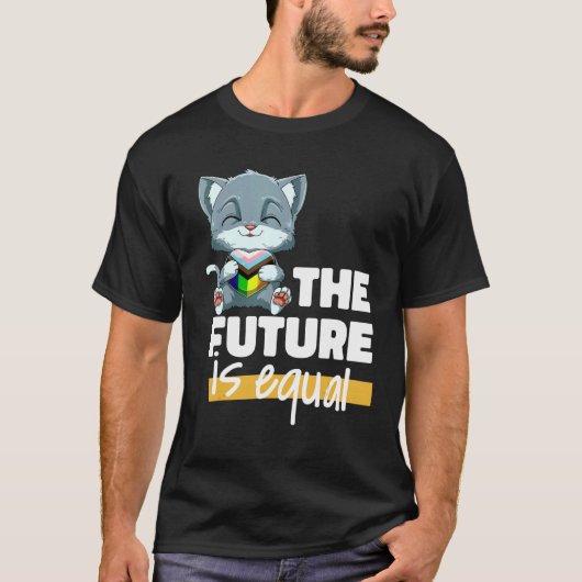 T-shirt Progressiv Pride Chat Transgenre Genderqueer (Devant)