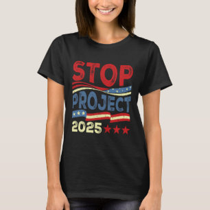T-shirt Projet 2025 Anti Trump Drapeau américain Femmes po