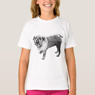 T-shirt Promenade, Bulldog Lumineux