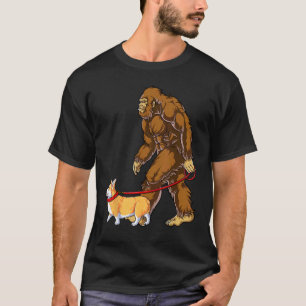 T-shirt Promenade de chien Bigfoot Corgi drôle amateurs de