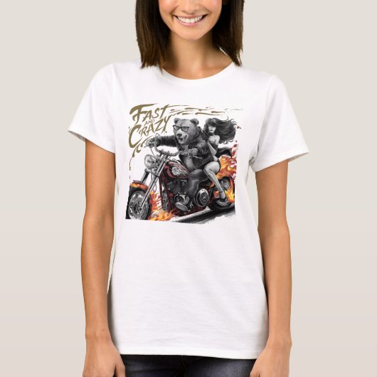 T-shirt Promenade des libertés : Femme en moto (Devant)