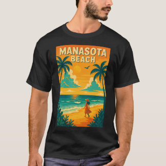 T-shirt Promenade du soir de Manasota Beach sur la côte du