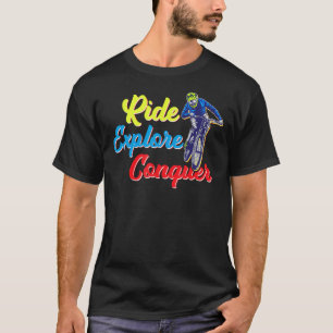 T-shirt Promenade Explorez Conquer Mountain Biker E Vélo H