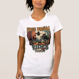 T-shirt Promenades en balai gratuites Sorcière d'Halloween