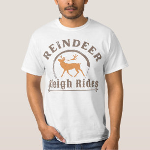 T-shirt Promenades en traîneau de rennes de Noël vintage