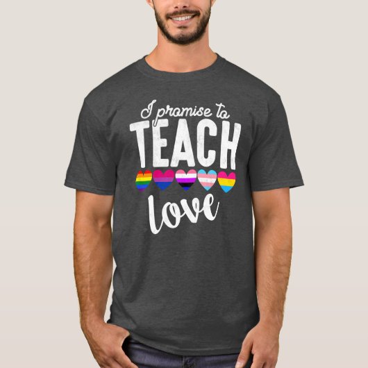 T-shirt Promesse De L'Enseignant D'Apprendre À La LGBT Q P (Devant)