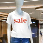 T-shirt Promo d'escompte simple de magasin de vente rouge<br><div class="desc">Attrapez votre attention avec notre "Simple Red SALE Store Promo T-Shirt" ! Ce tee-shirt accrocheur présente un design audacieux et simple qui met en valeur votre message promotionnel. Fabriqué en tissu doux et respirant, il est parfait pour le port lors d'événements de vente ou de promotions en magasin. La couleur...</div>