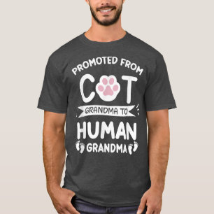 T-shirt Promoted From Cat Grandma To Human Grandma Baby An