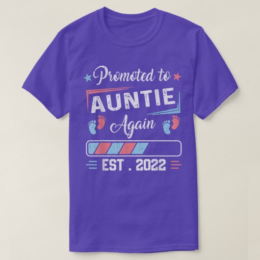 T-shirt Promoted To Auntie Again Est 2022 Pregnancy Announ (Design devant)