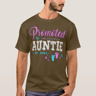 T-shirt Promoted To Auntie Est 2023  Pregnancy Reveal Girl