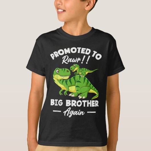 T-shirt Promoted To Big Brother Again Dinosaur Lover Gift  (Devant)
