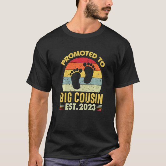 T-shirt Promoted To Big Cousin 2023 Baby Announcement Vint (Devant)